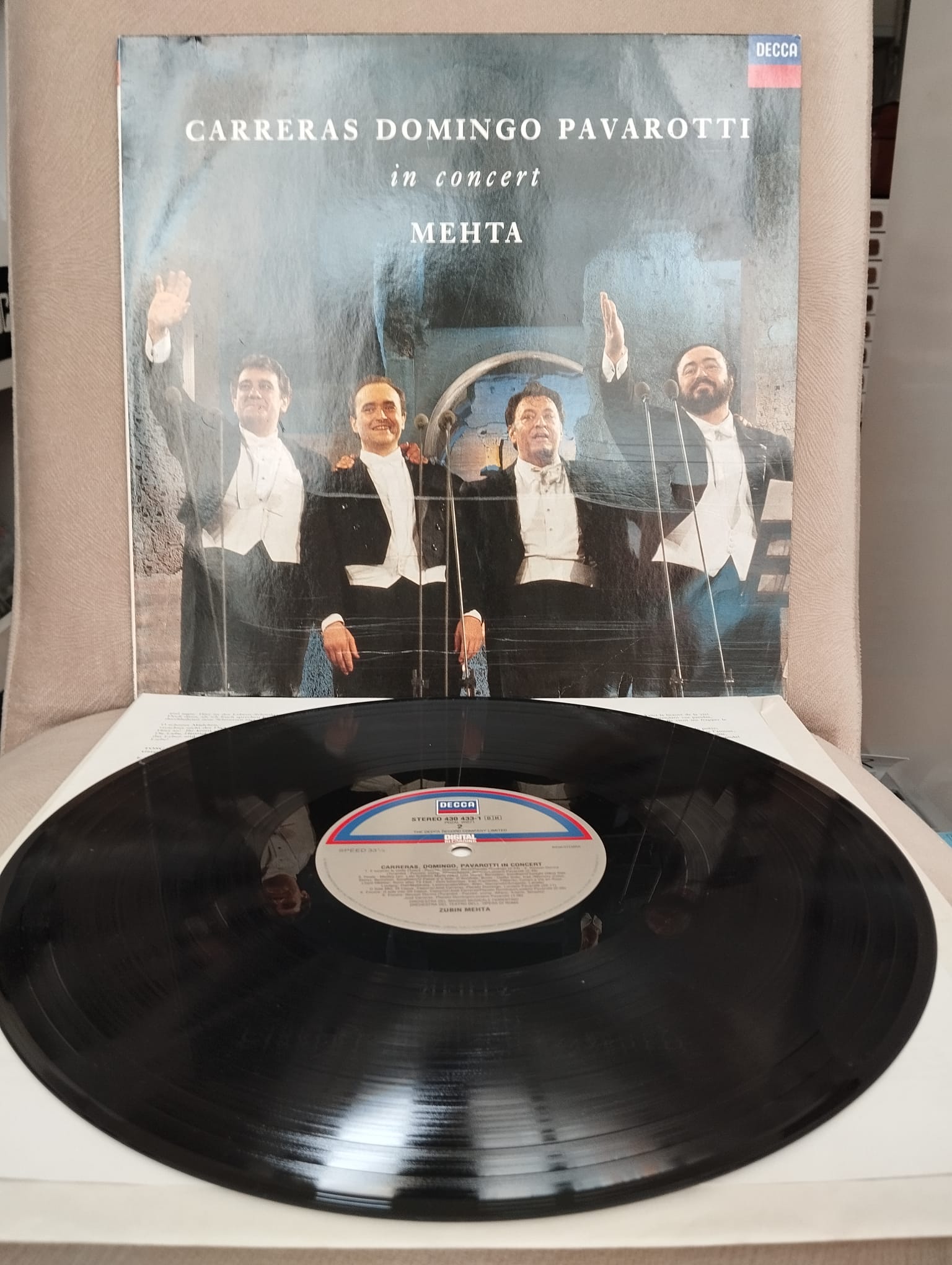 Carreras , Domingo , Pavarotti , Mehta  – In Concert -  1990 Hollanda Basım 33 lük Plak  Lp -2.EL