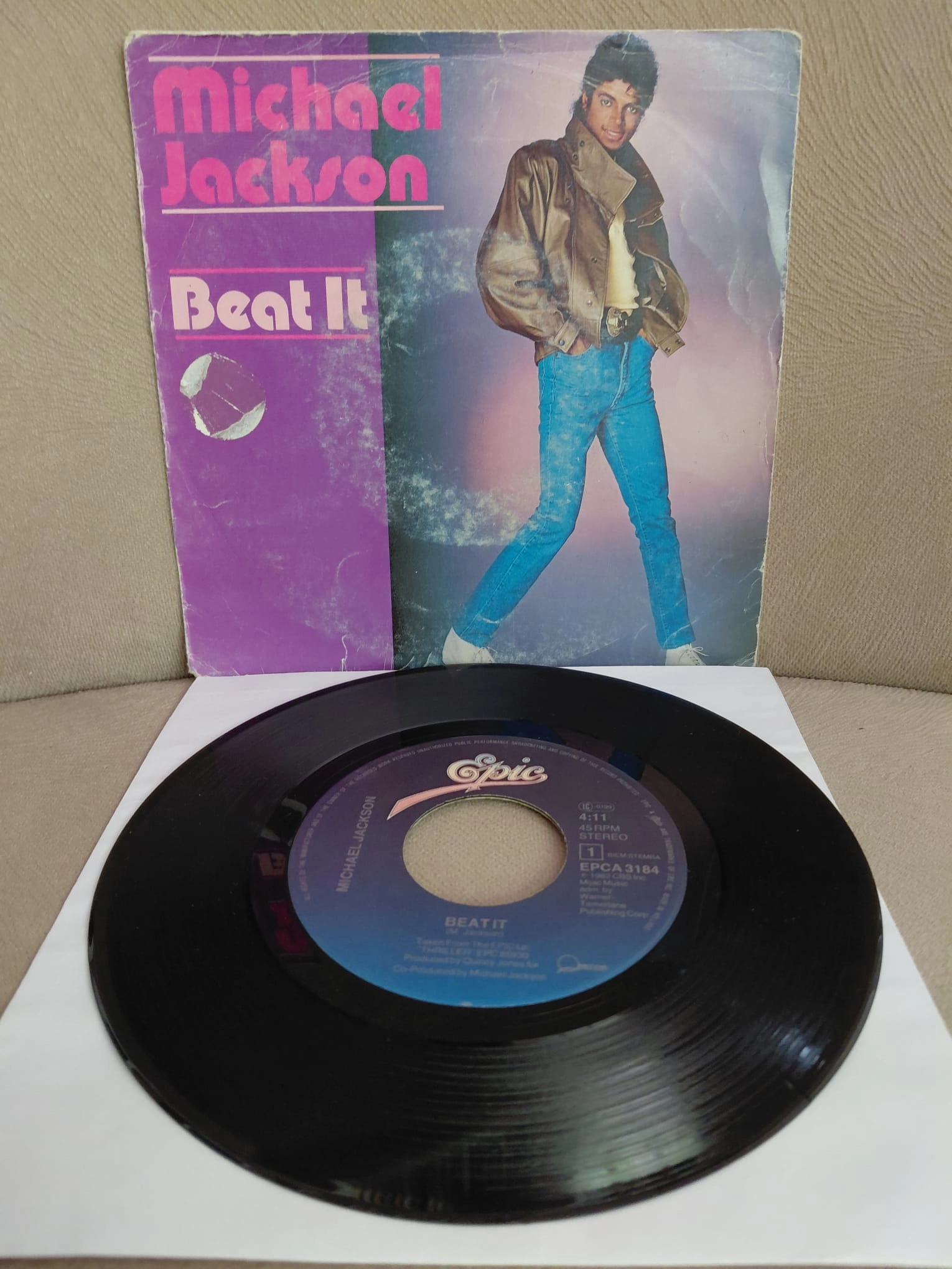 MICHAEL JACKSON -  Beat It  - 1982  Hollanda Basım  45lik Plak-2.el