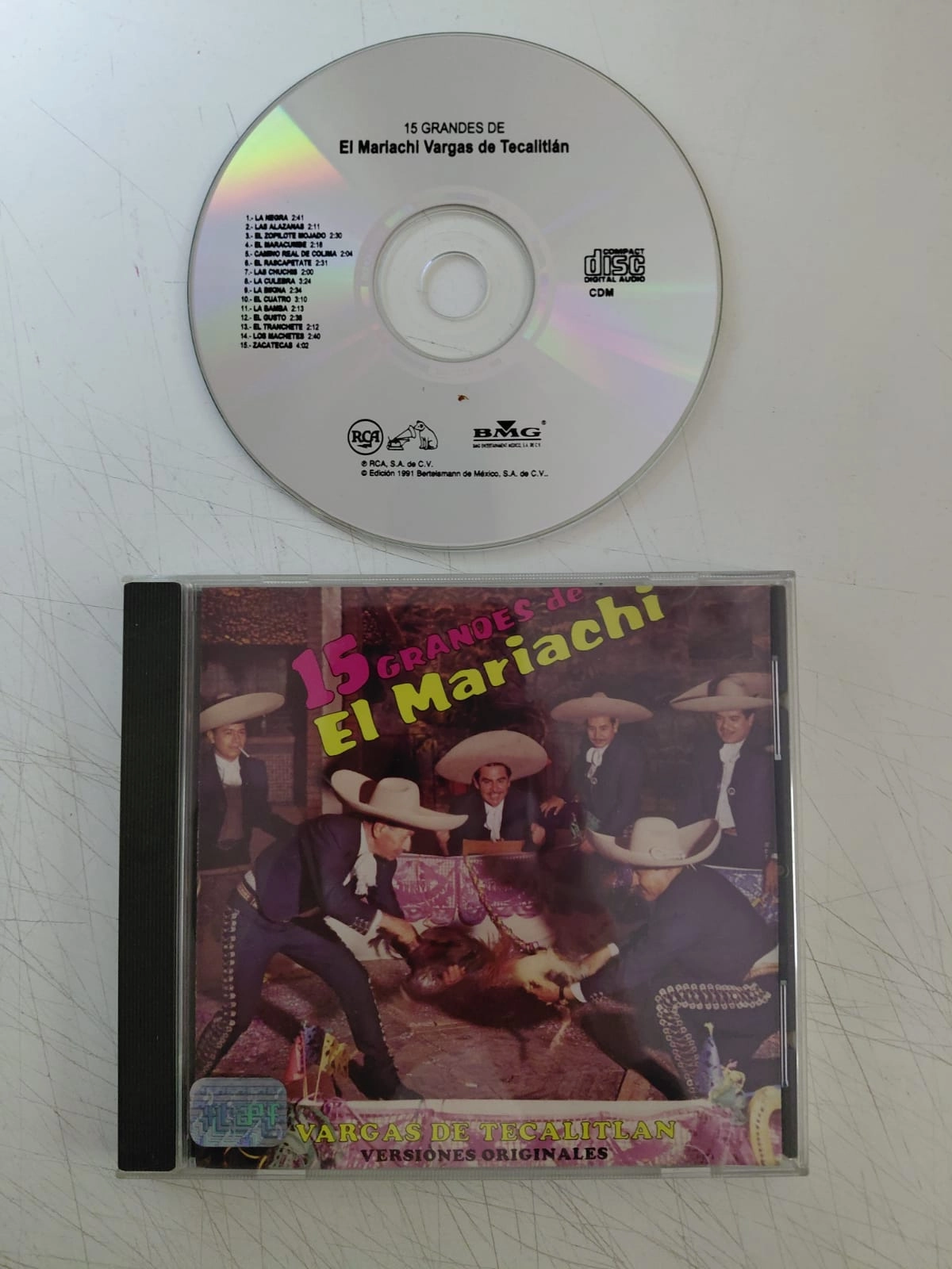15 Grandes De El Mariachi Vargas De Tecalitlan -  1991 Meksika Basım CD Albüm-2.el