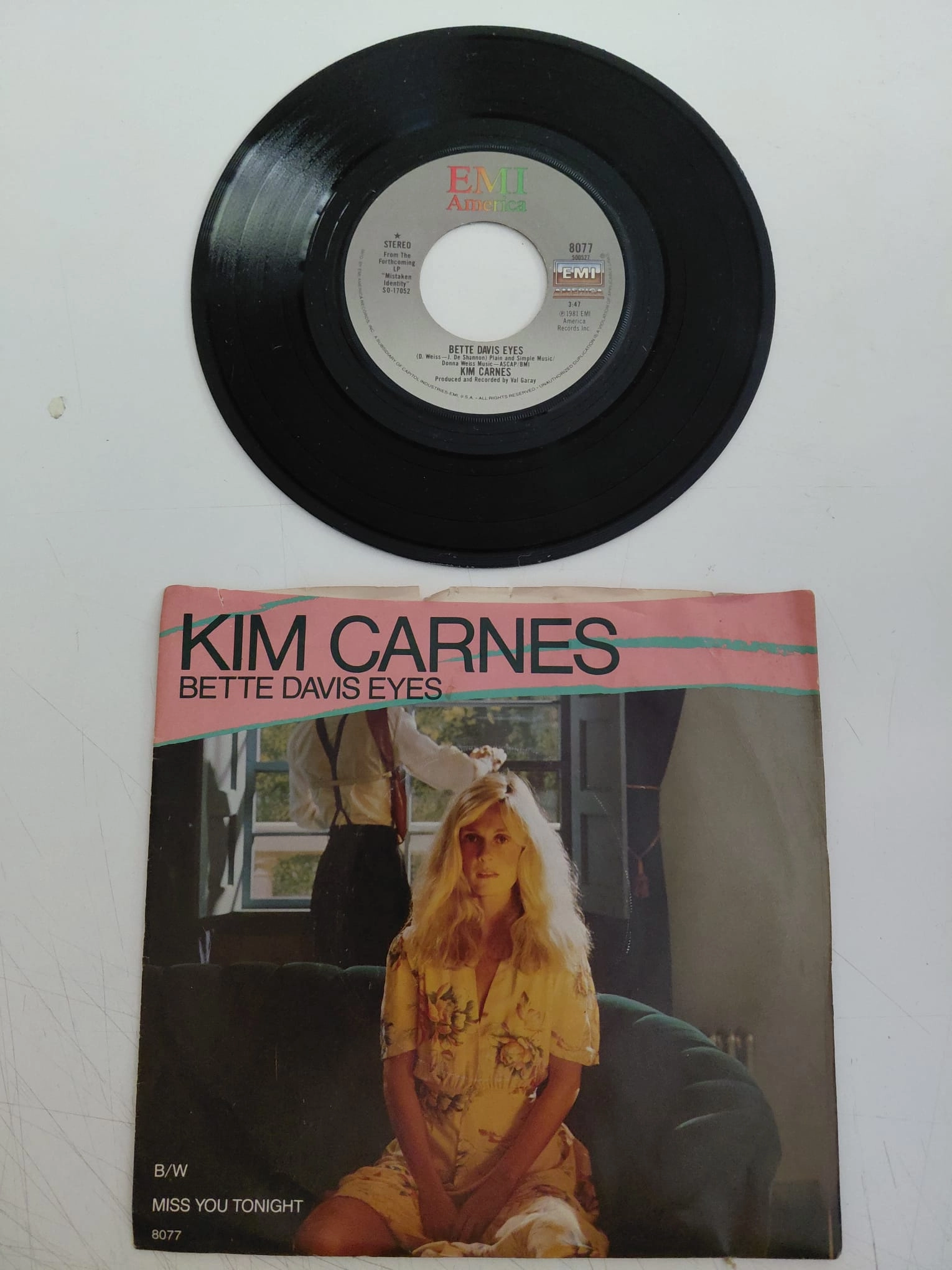 Kim Carnes - Bette Davis Eyes - 1981 USA Basım 45lik Plak-2.el