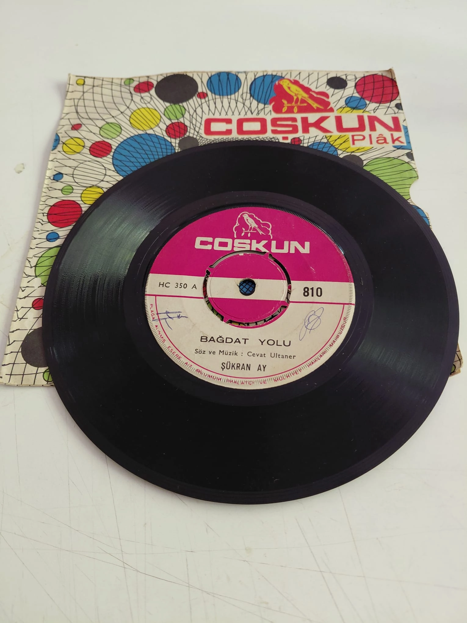 Şükran Ay – Bağdat Yolu / El Oğludur Düşeş Atar - 1968 Türkiye  Basım 45lik Plak-2.el
