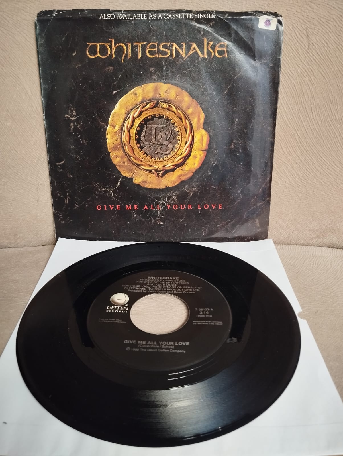 Whitesnake – Give Me All Your Love -  1988Amerika Basım  45 lik Plak