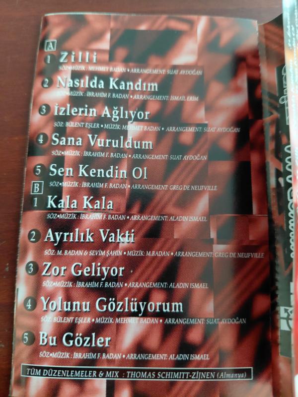 Mehmet Badan –  Zilli - 1990 Türkiye Basım Kaset Albüm-2.el
