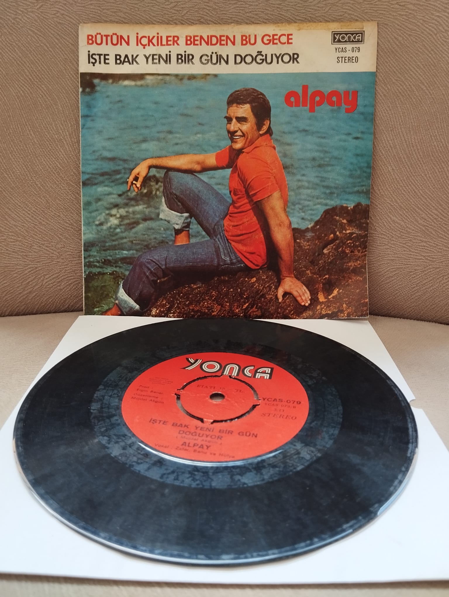Alpay ‎– Bütün İçkiler Benden Bu Gece  - 1976 Türkiye Basım  45lik Plak-2.el