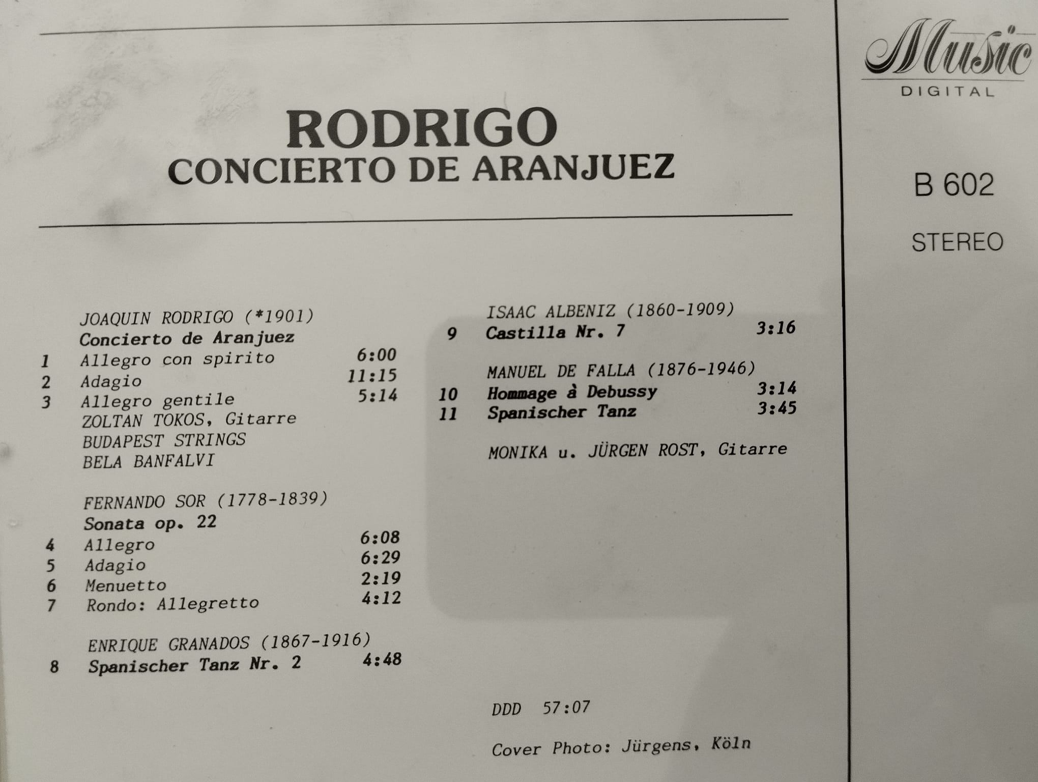 Rodrigo Gitar Konçertosu - Concierto de Aranjuez - Almanya Basım 2. El  CD Albüm