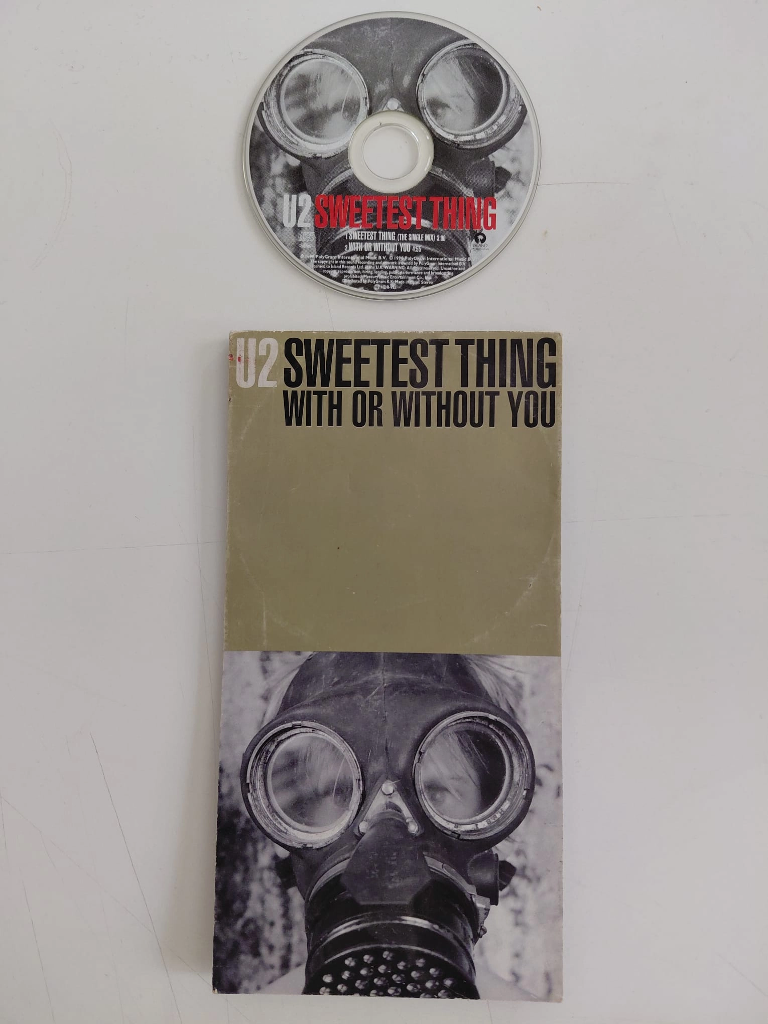 U2 ‎– Sweetest Thing (With Or Without You /Sweetest Thing) - 1998 Japonya Basım - CD  Mini Boy Single