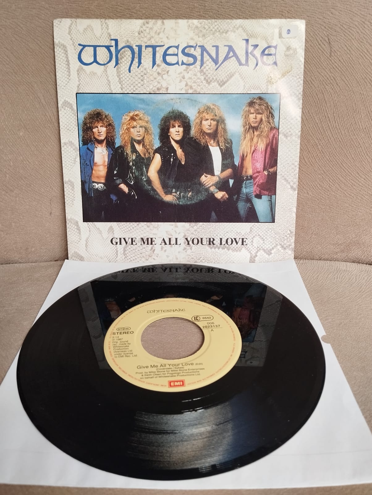 Whitesnake – Give Me All Your Love - 1987 Hollanda Basım 45 lik Plak