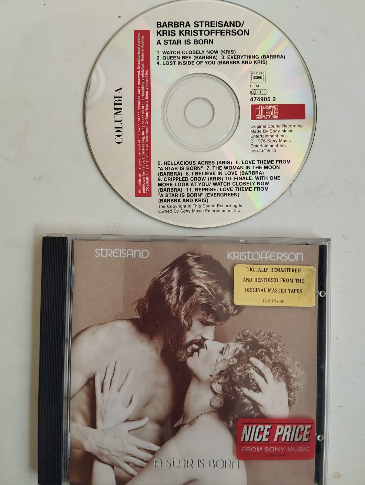 Barbra Streisand/Kris Kristofferson - A Star is Born - Avrupa Basım - 2. El CD Albüm
