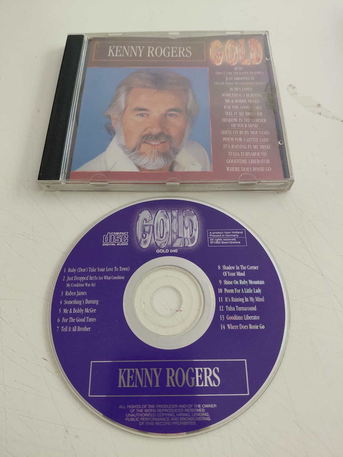 Kenny Rogers – Gold  - 1993 Hollanda Basım - CD Albüm-2.el