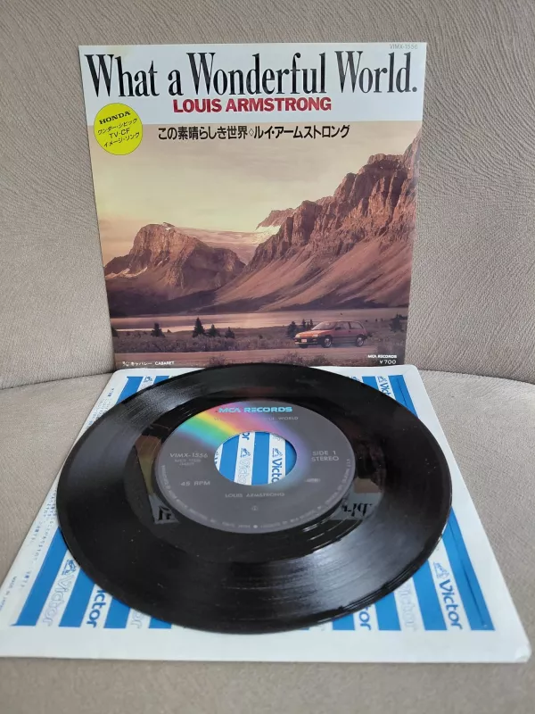 Louis Armstrong – What A Wonderful World - 1983 Japonya  Basım 45lik Plak-2.el