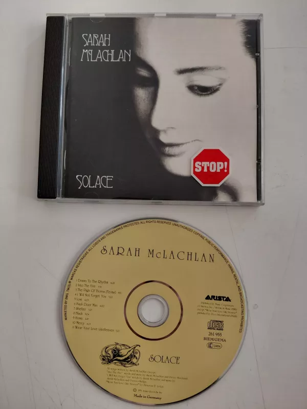 Sarah McLachlan  – Solace –  Avrupa Basım - CD Albüm-2.el