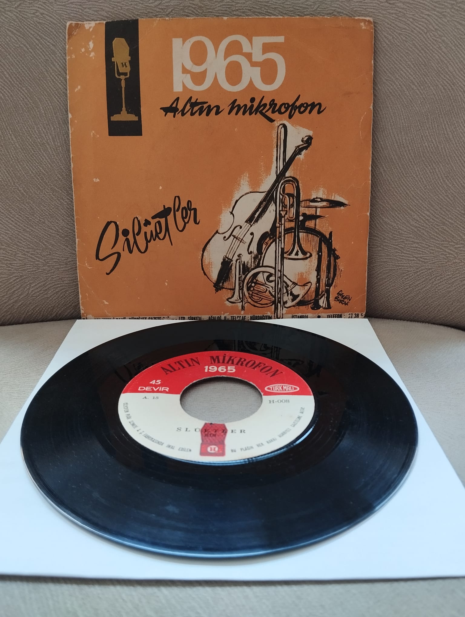 Silûetler ‎–  Sis / Kaşık Havası  - 1965 Türkiye Basım  45lik Plak-2.El