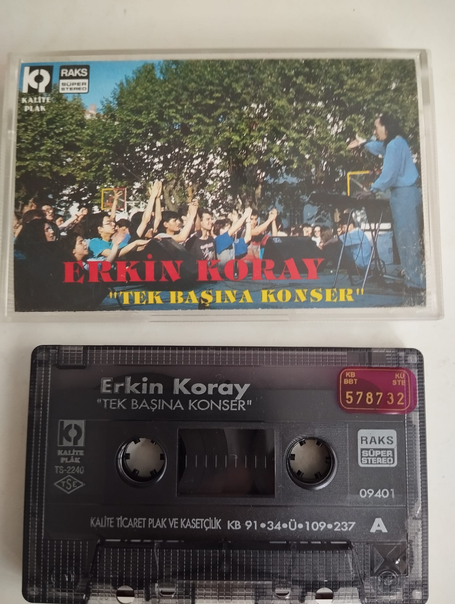Erkin Koray ‎– Tek Başına Konser  -  1991 Türkiye Basım Kaset Albüm-2.el