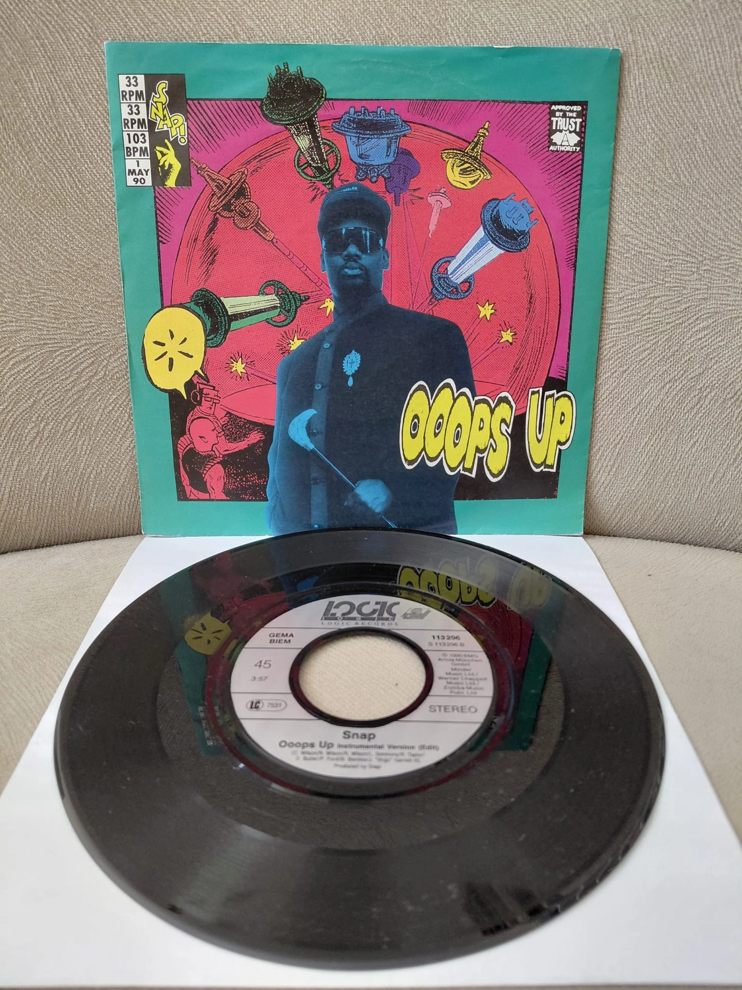 SNAP   –  Ooops Up  -  1990  Almanya Basım  45’lik  Plak