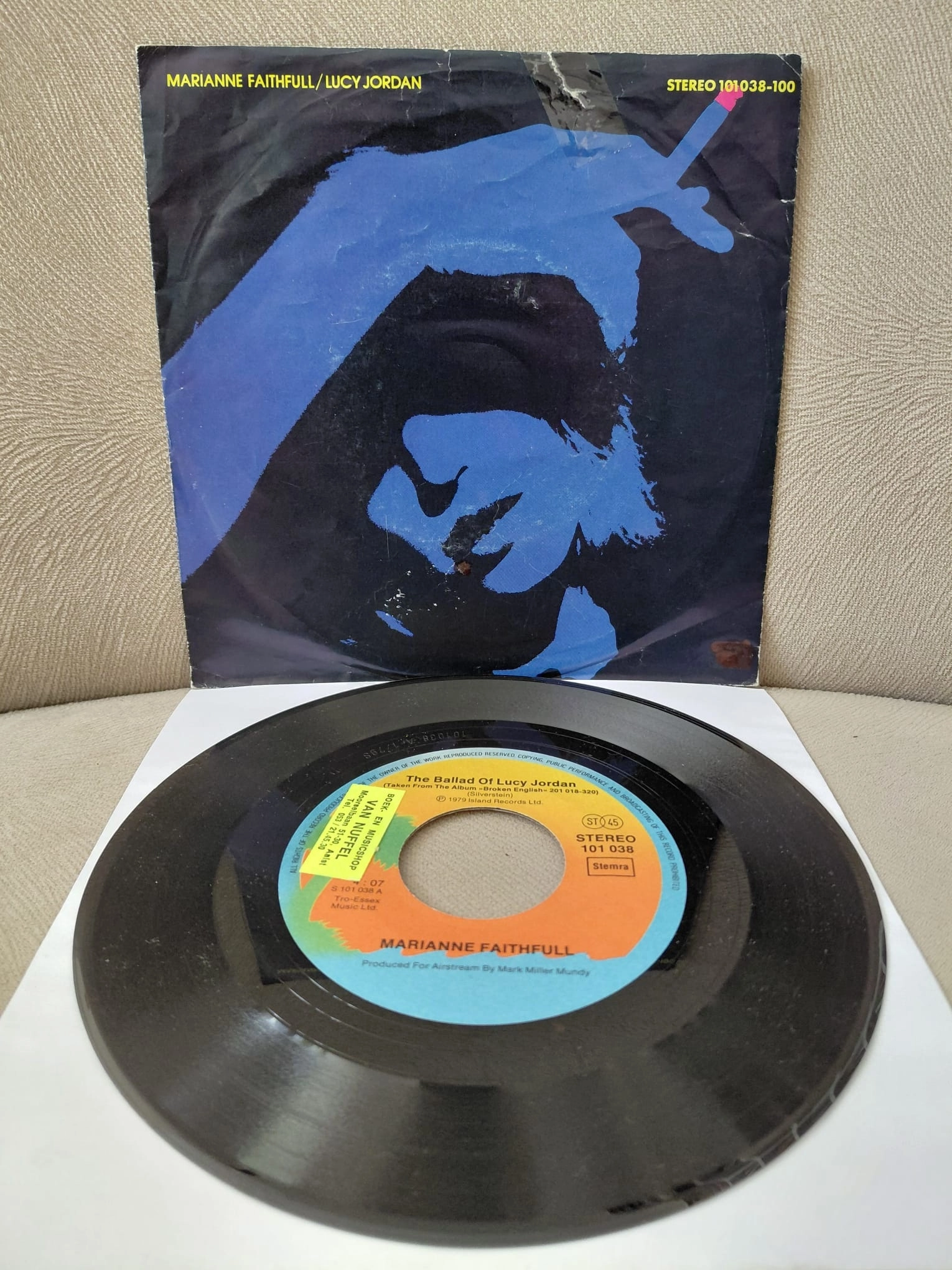Marianne Faithfull  –  The Ballad Of Lucy Jordan -  1979  Hollanda Basım 45lik Plak