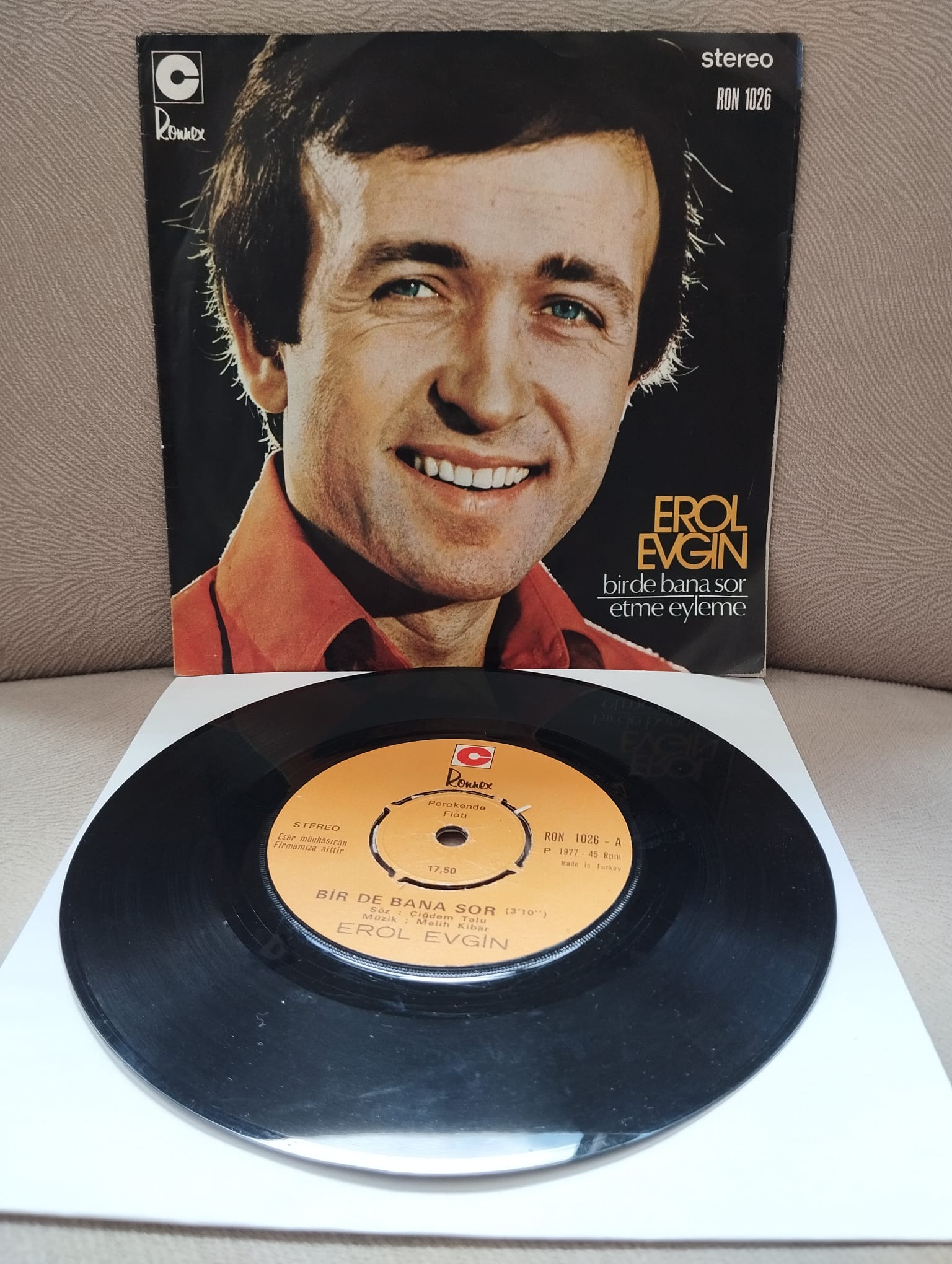 Erol Evgin – Bir De Bana Sor / Etme Eyleme - 1977 Türkiye Basım  45lik Plak-2.EL
