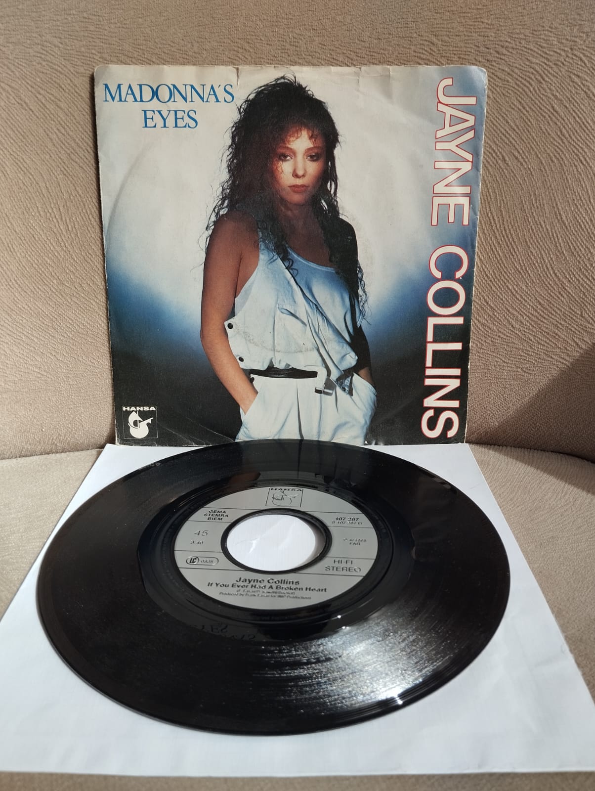 Jayne Collins – If You Ever Had A Broken Heart - 1985  Almanya Basım 45lik Plak-2.EL