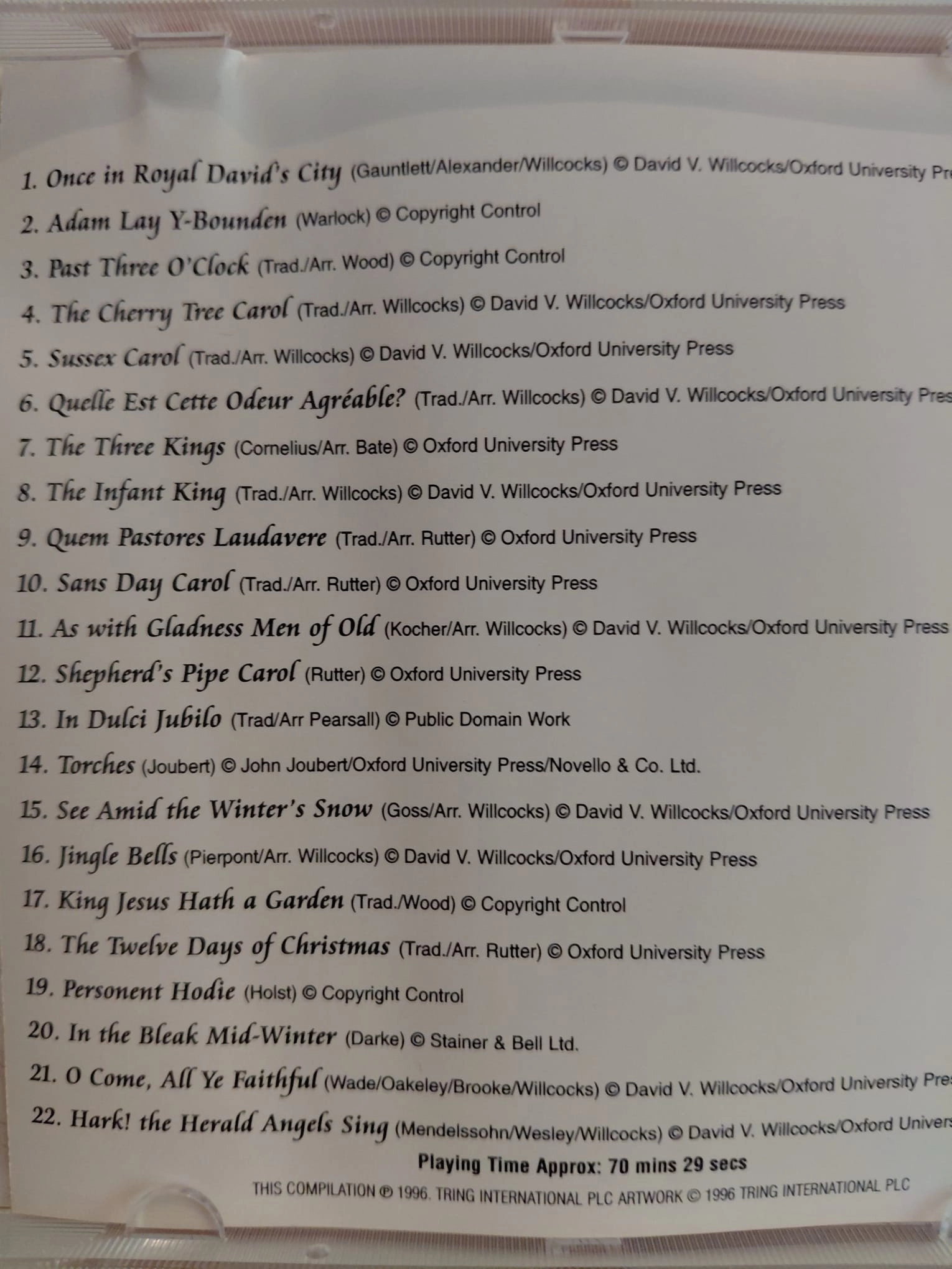 Christmas Carols  - The gloucester Cathedral Choir -  Avrupa Basım  CD Albüm-2.el