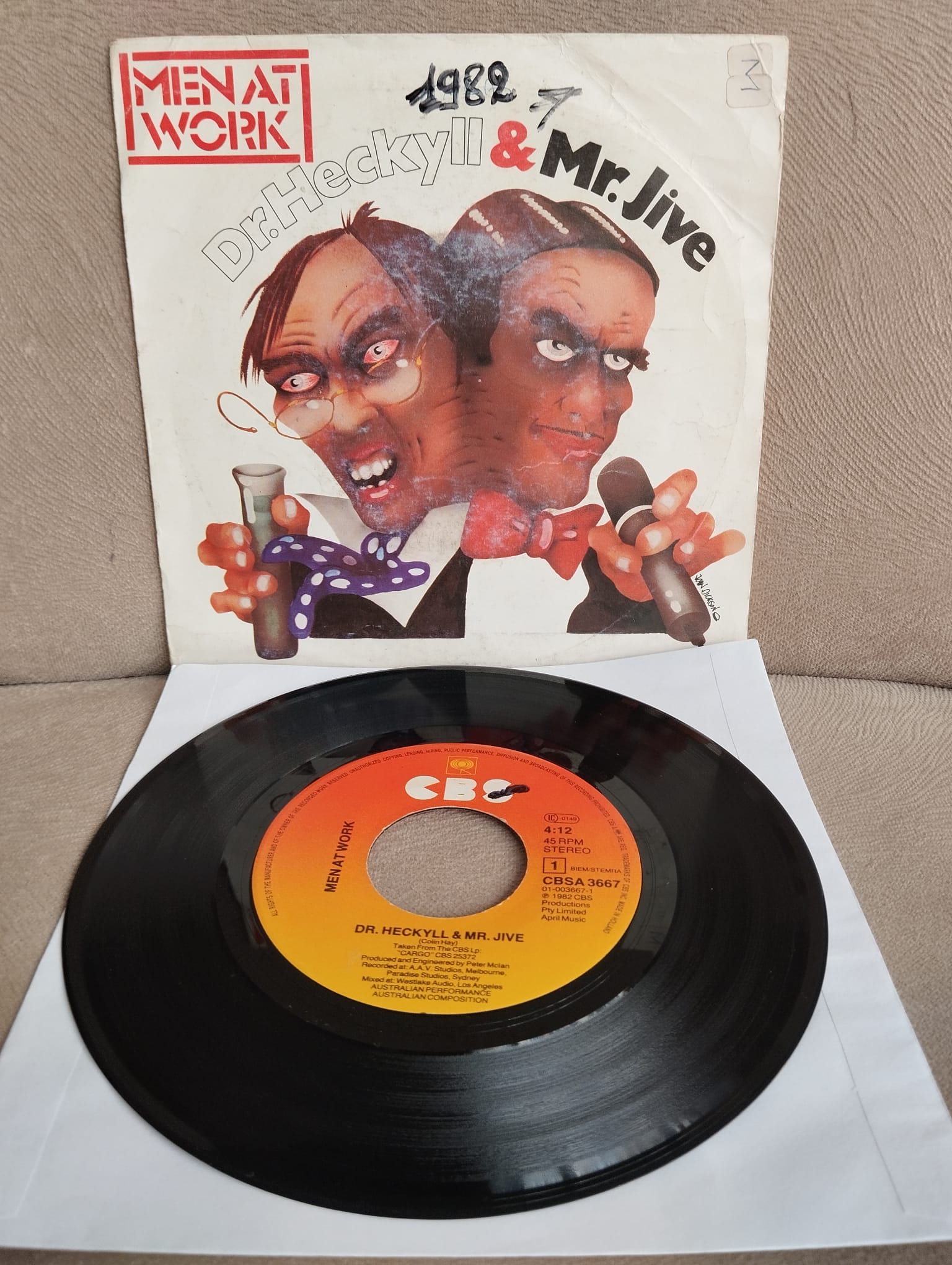 Men At Work – Dr. Heckyll & Mr. Jive - 1983 Hollanda Basım 45 lik Plak