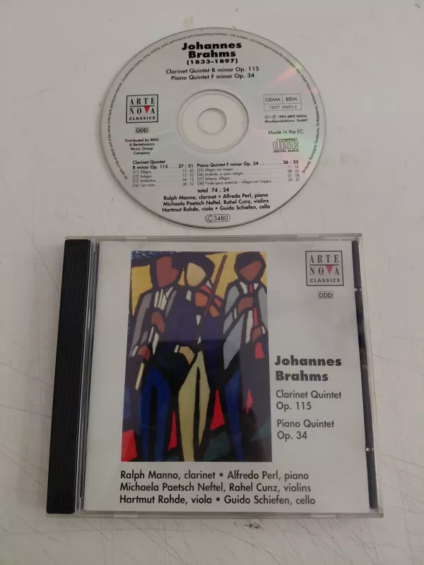 Brahms – Clarinet Quintet Op. 115 - Piano Quintet Op. 34 - 1995 Avrupa Basım CD Albüm-2.el
