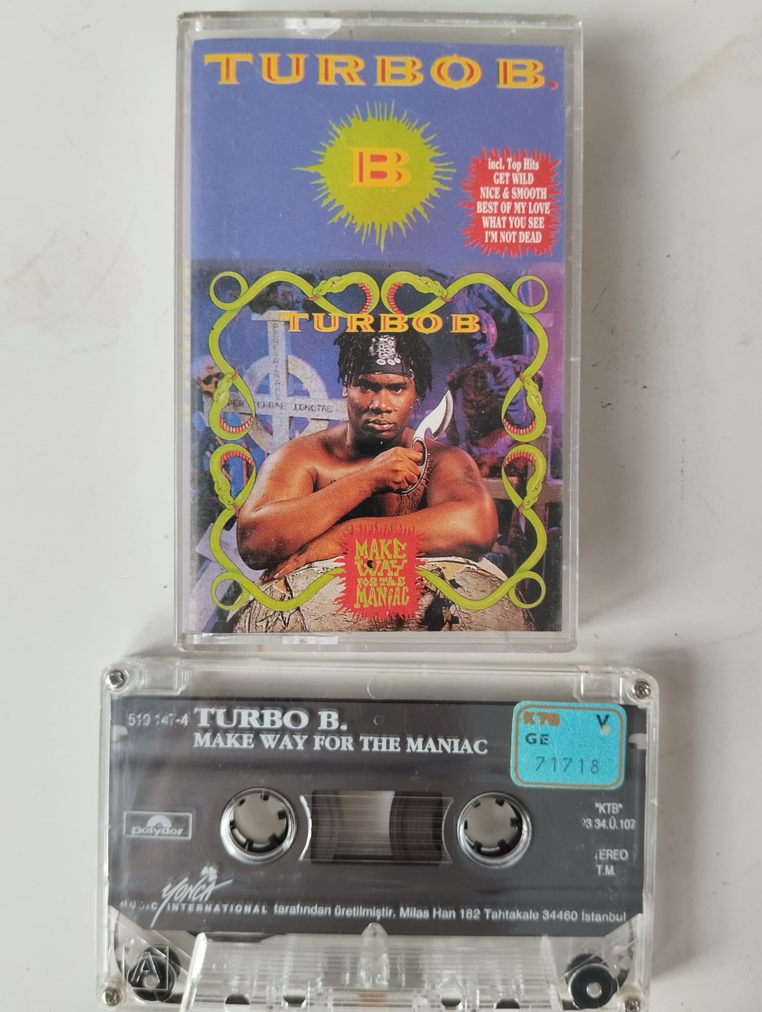 TURBO B - Make Way For The Maniac - 1993 Türkiye Basım 2. El Kaset Albüm