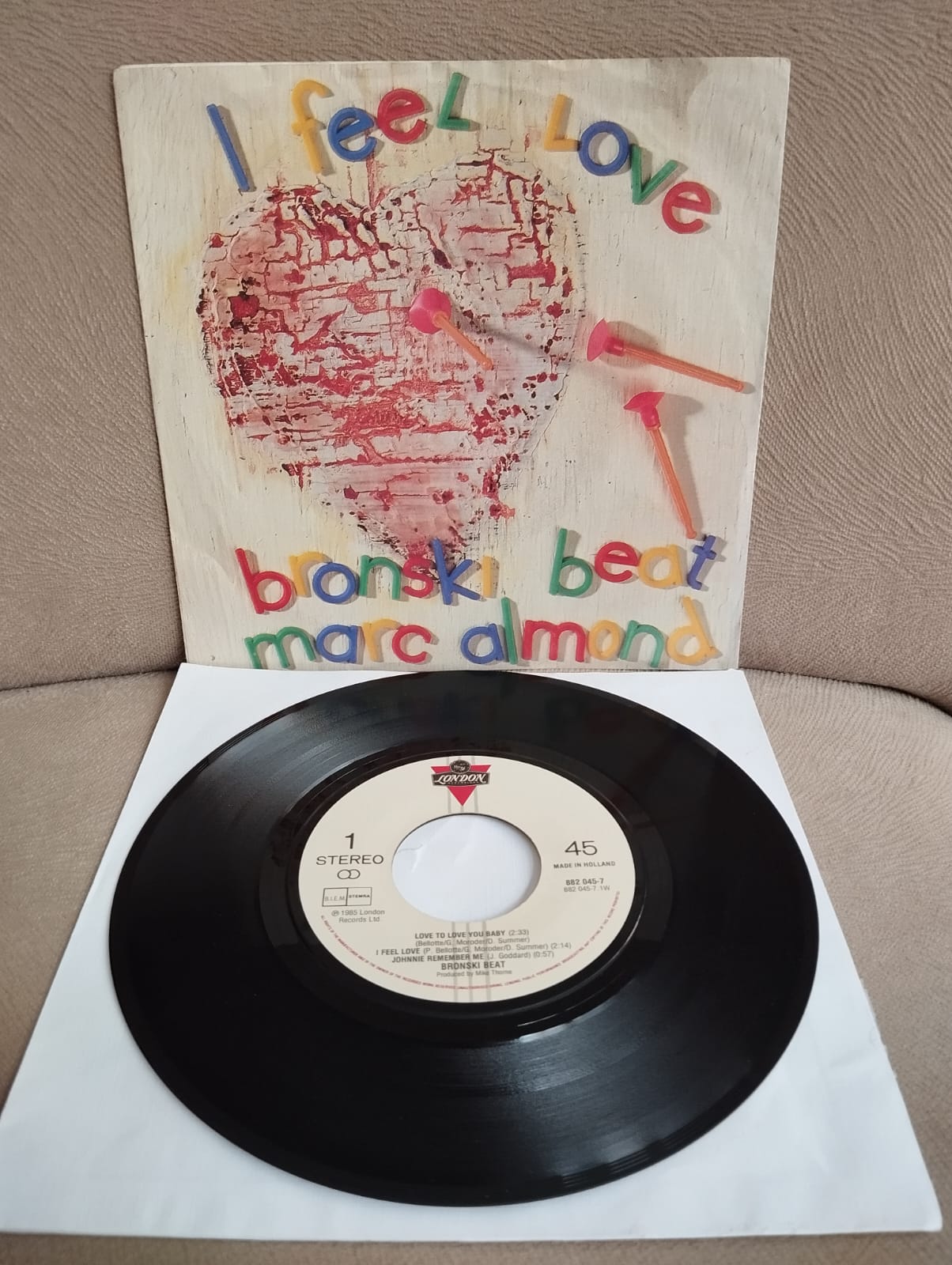 Bronski Beat, Marc Almond – I Feel Love - 1985 Hollanda Basım 45lik Plak-2.EL