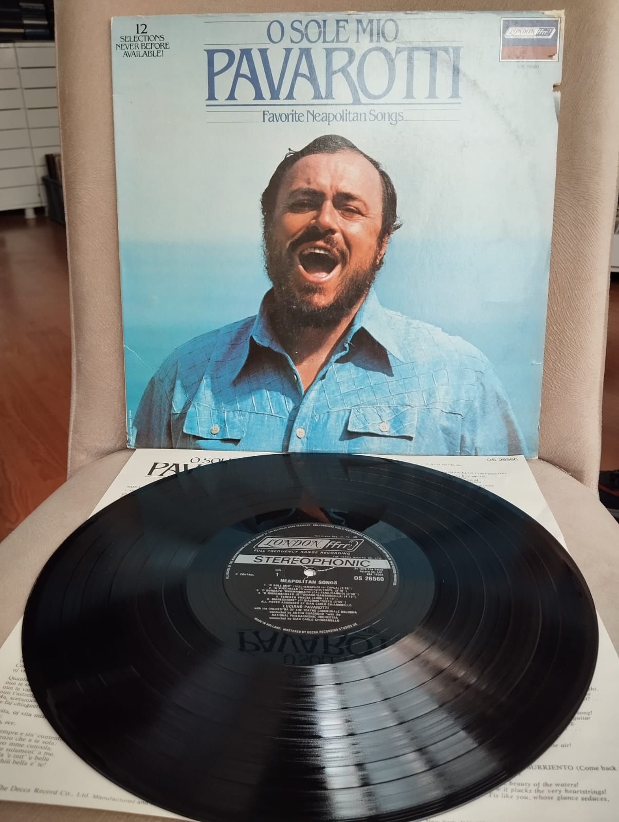 PAVAROTTI – O Sole Mio Favorite Neapolitan Songs - 1983  Hollanda Basım Albüm - LP Plak-2.el