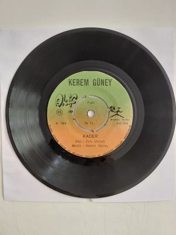 Kerem Güney – Kader / Ateş Düştüğü Yeri Yakar - 1970 Türkiye Basım 45’lik Plak-2.el