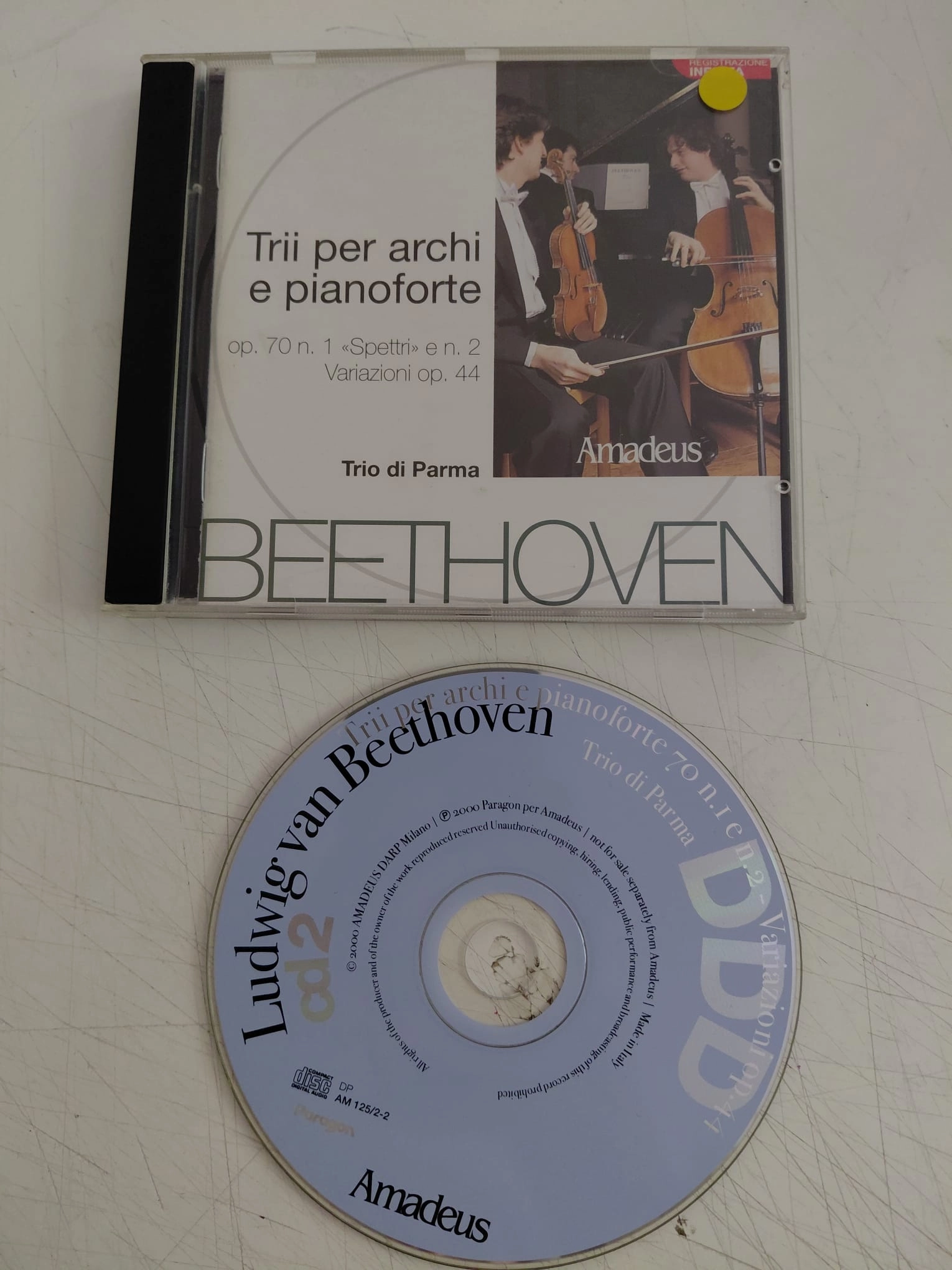 Beethoven / Trio Di Parma – Trii Per Archi E Pianoforte - 2000 İtalya Basım CD Albüm-2.el