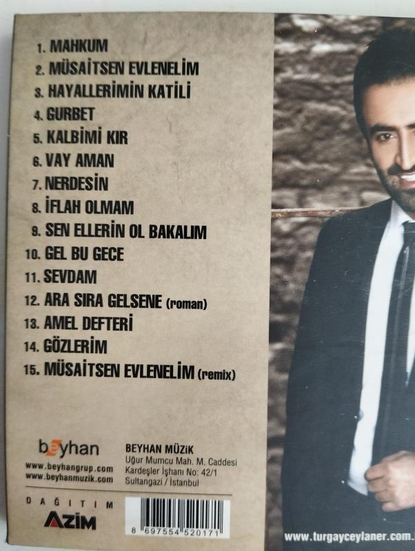 Turgay Ceylaner  – Hayallerimin Katili –  Türkiye Basım  2. El CD Albüm