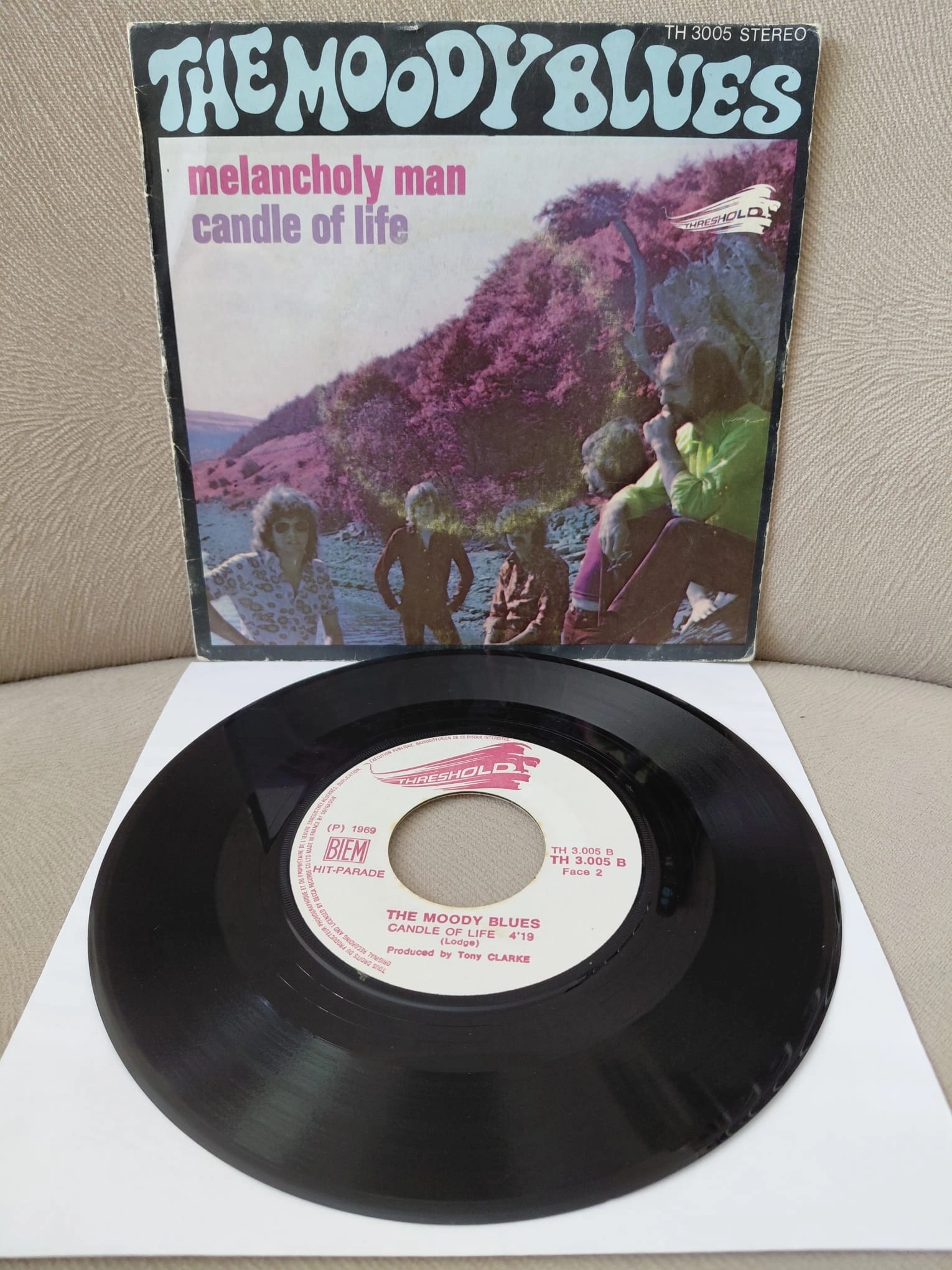 The Moody Blues  –  Melancholy Man / Candle Of Life -  1970  Fransa Basım  45’lik  Plak