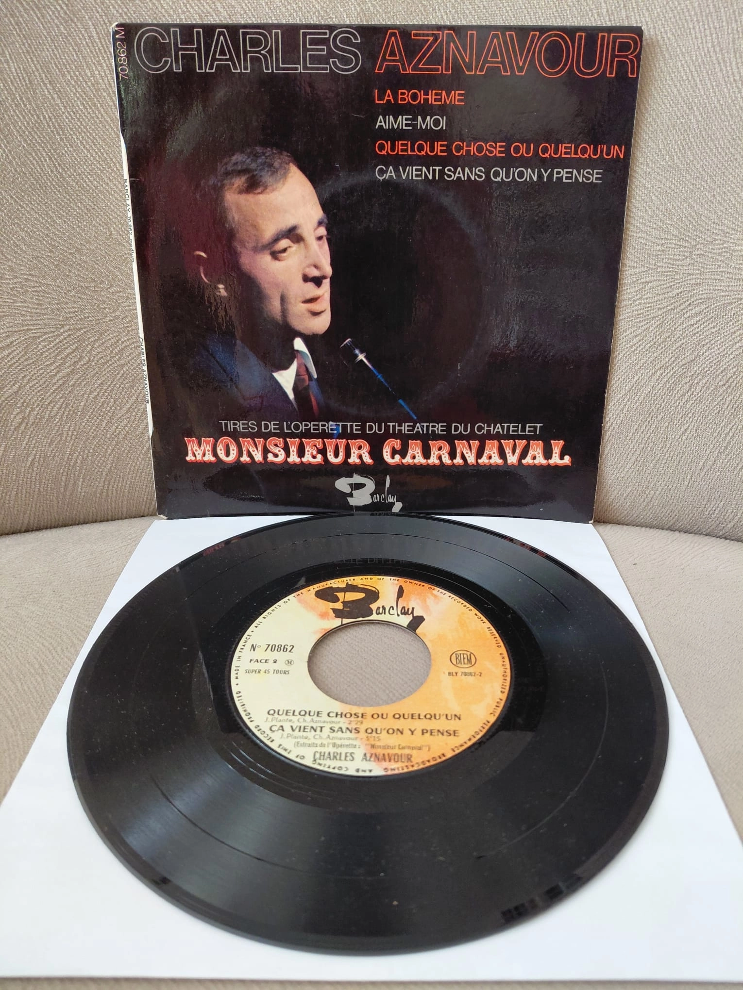 Charles Aznavour  –  La Bohême  -  1967  Fransa Basım  EP Plak