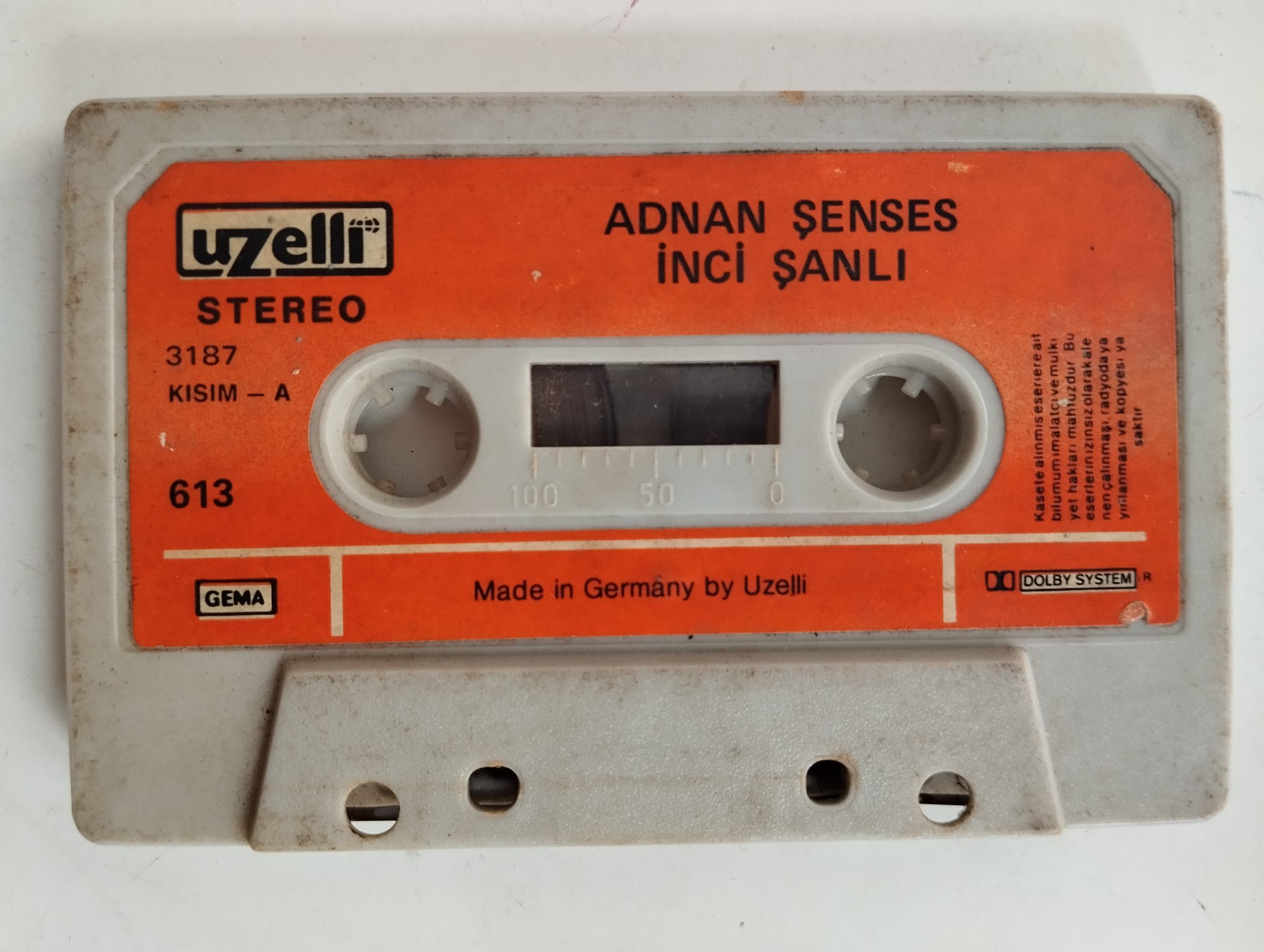 Adnan Şenses – İnci Şanlı - 1980 Almanya Basım Nadir Kaset / Uzelli -Kapaksız-2.el