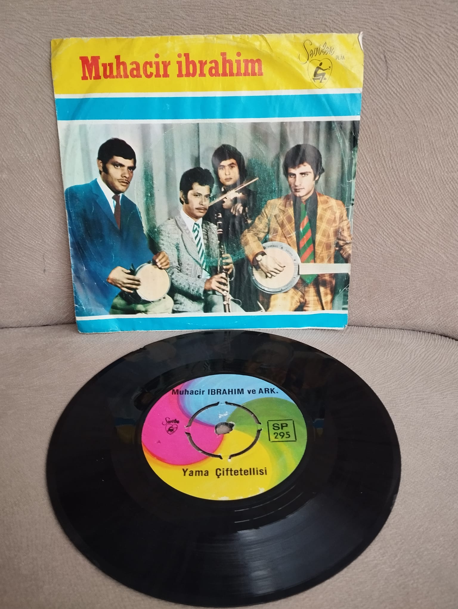 Muhacir İbrahim ‎– Yama Çiftetellisi / Edirne Gorder Çiftetellisi - 1973 Türkiye Basım  45 lik Plak