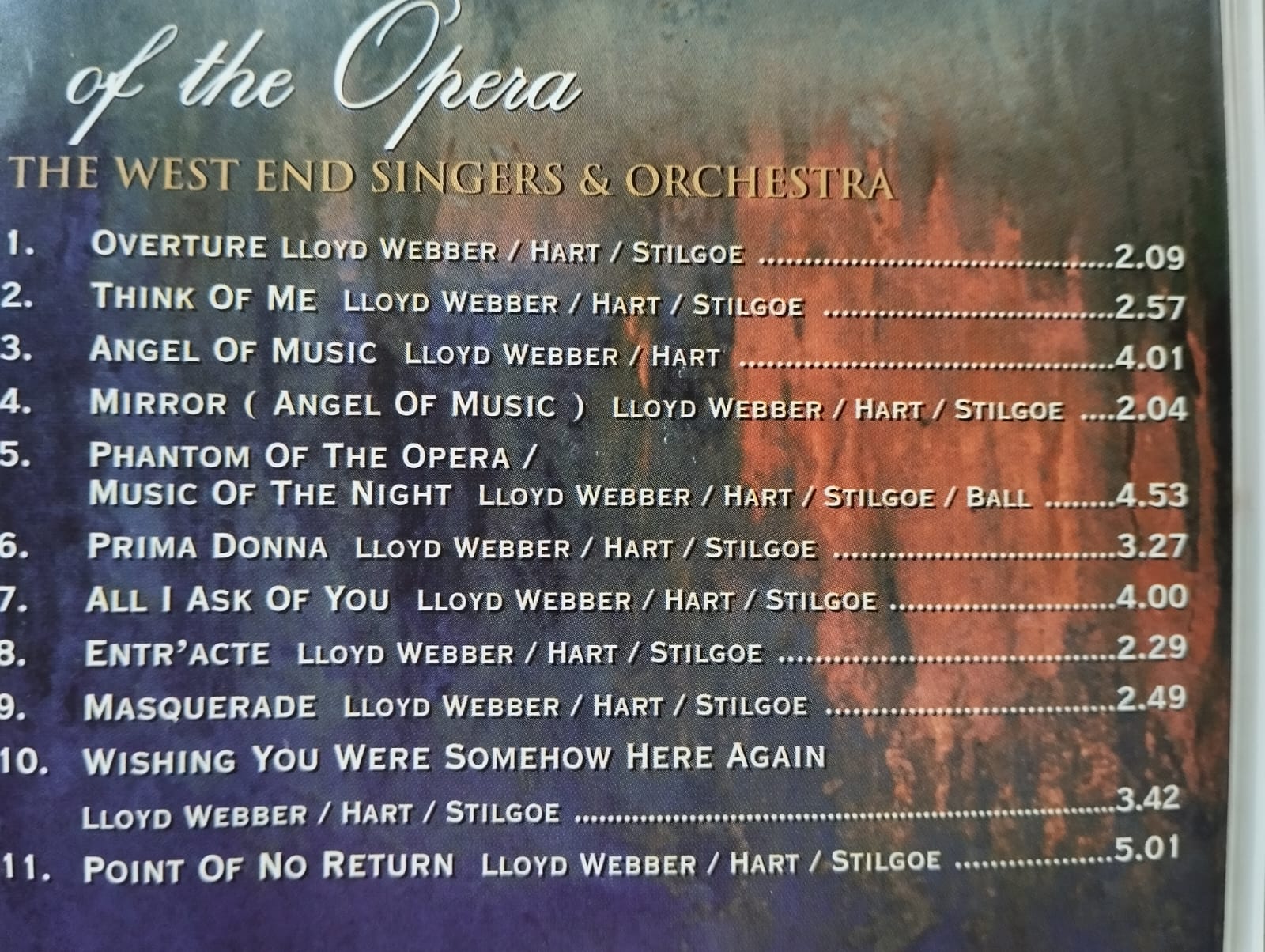 The Phantom of The Opera / The West End Singers & Orchestra - Avrupa Basım 2. El CD Albüm