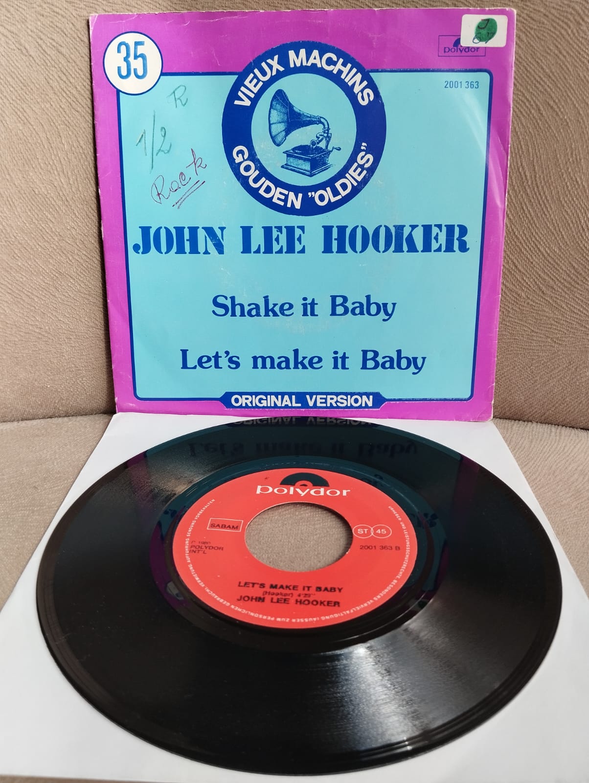 John Lee Hooker – Shake It Baby / Let’s Make It Baby - 1980 Fransaa Basım 45 lik Plak-2.el