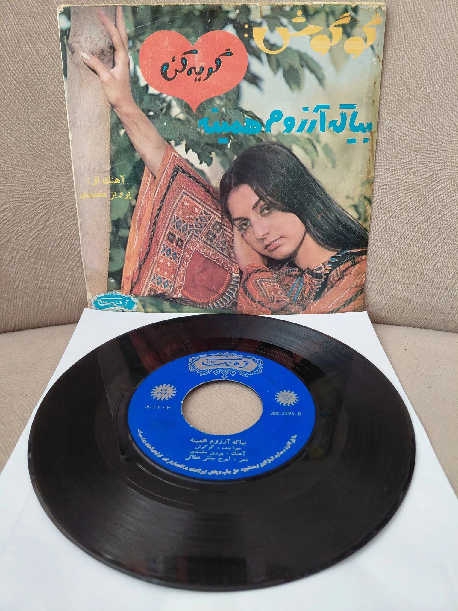 GOOGOOSH  - Ghalbe Man Geryeh Kon /  Bia Ke Arezoom Hamineh  - 1971  İran  Basım  45’lik Plak