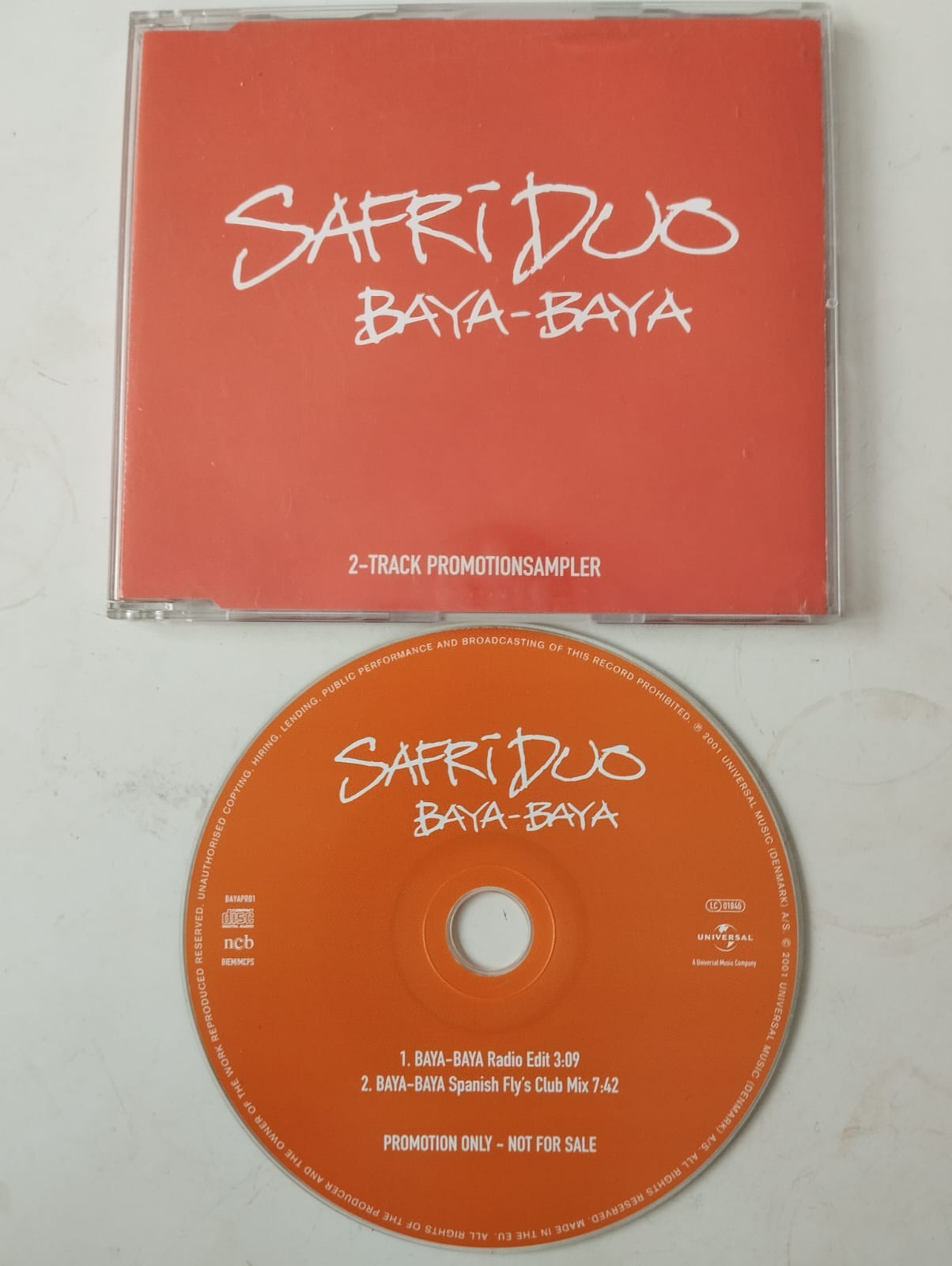 Safri Duo – Baya-Baya -  2001 Avrupa  Basım - 2. El  CD, Single, Promo
