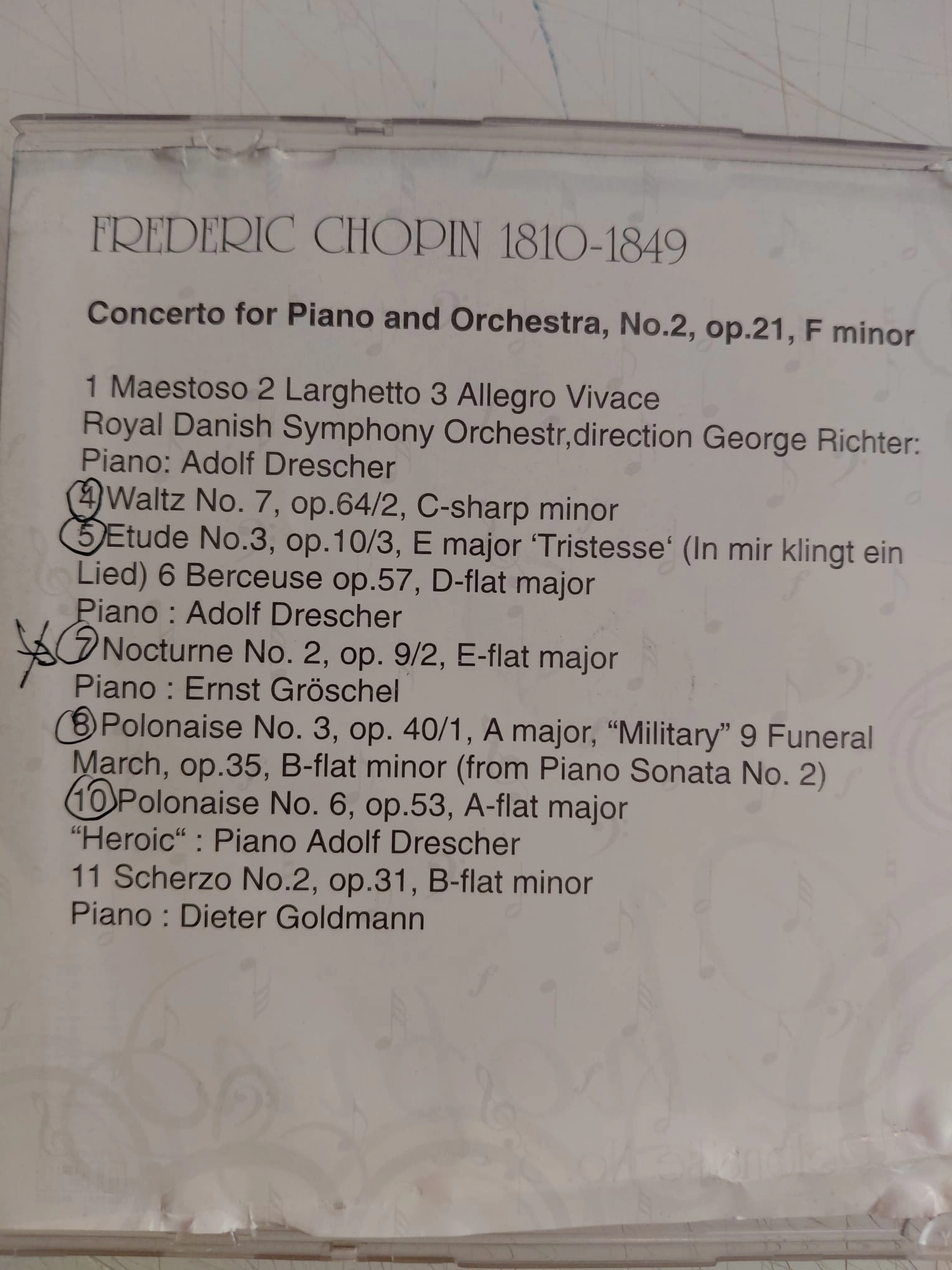 Chopin  - Polonaise No.3 -  Avrupa Basım  CD Albüm-2.el