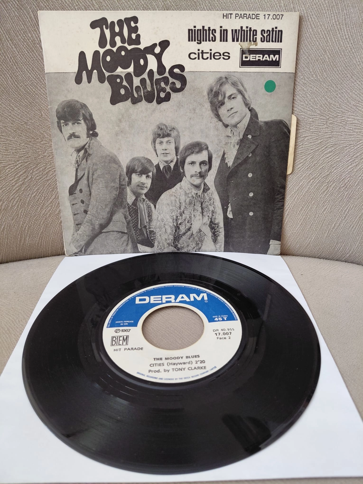 The Moody Blues  –  Nights In White Satin  -  1967  Fransa Basım  45’lik  Plak