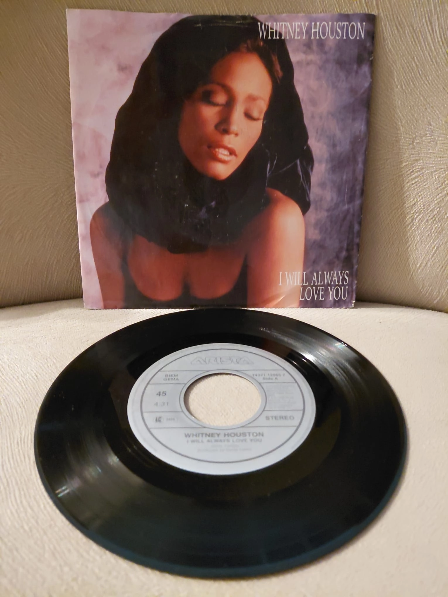 Whitney Houston  –  I Will Always Love You -  1992  Almanya Basım 45lik Plak