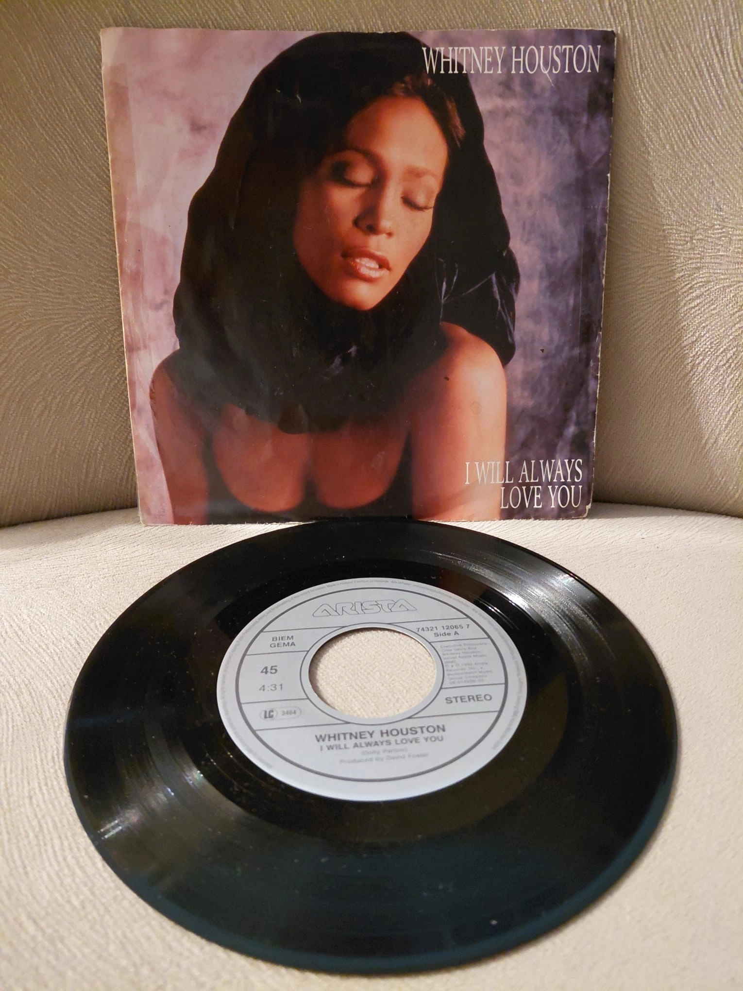 Whitney Houston  –  I Will Always Love You -  1992  Almanya Basım 45lik Plak