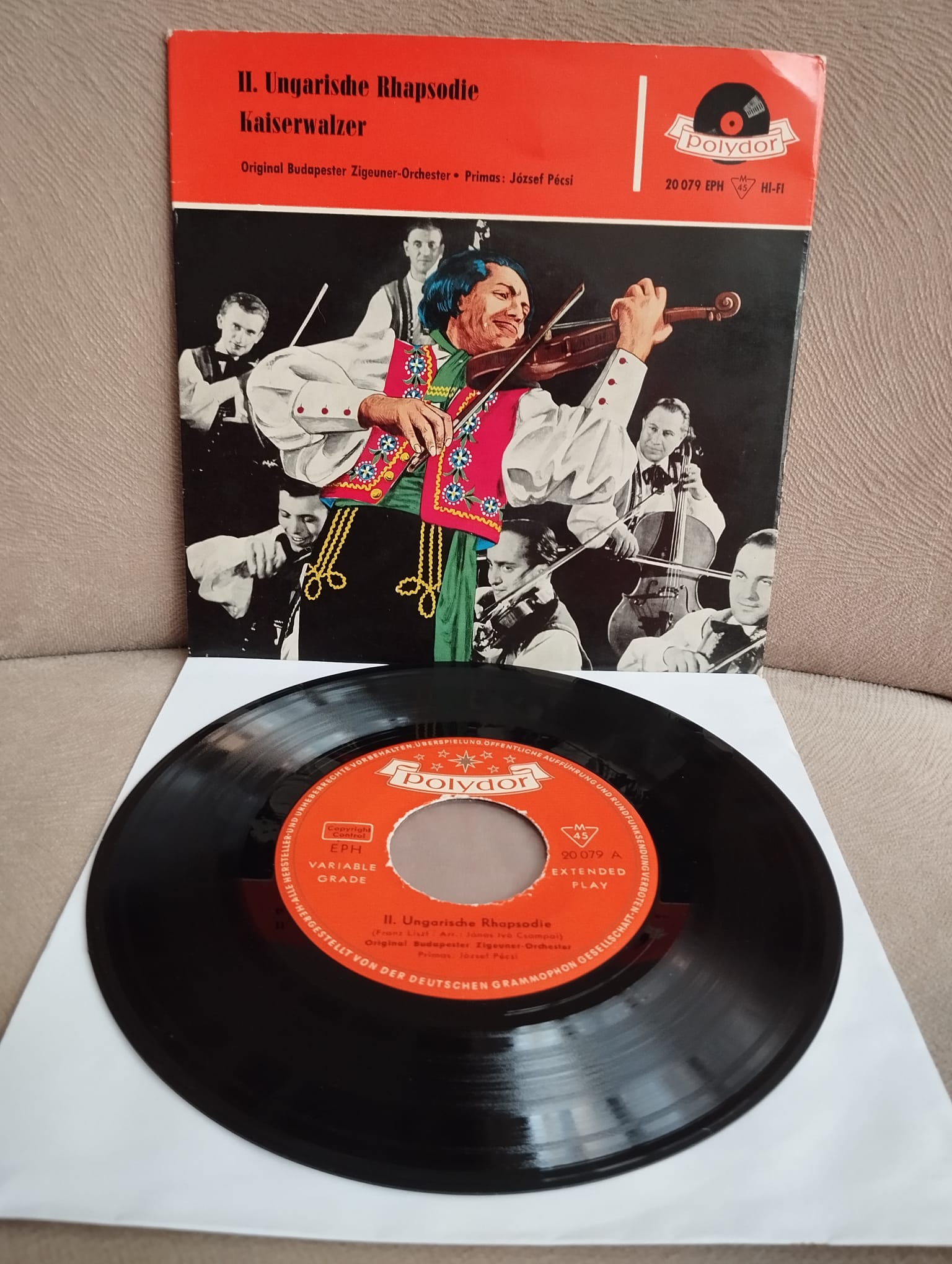 Primas: József Pécsi – II. Ungarische Rhapsodie / Kaiserwalzer - 1958 Almanya Basım 45 LİK PLAK-2.EL