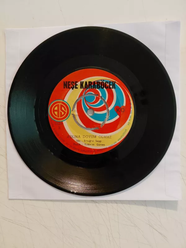 Neşe Karaböcek – Aşkına Doyum Olmaz  - 1972 Türkiye Basım 45 lik Plak/Kapaksız-2.el