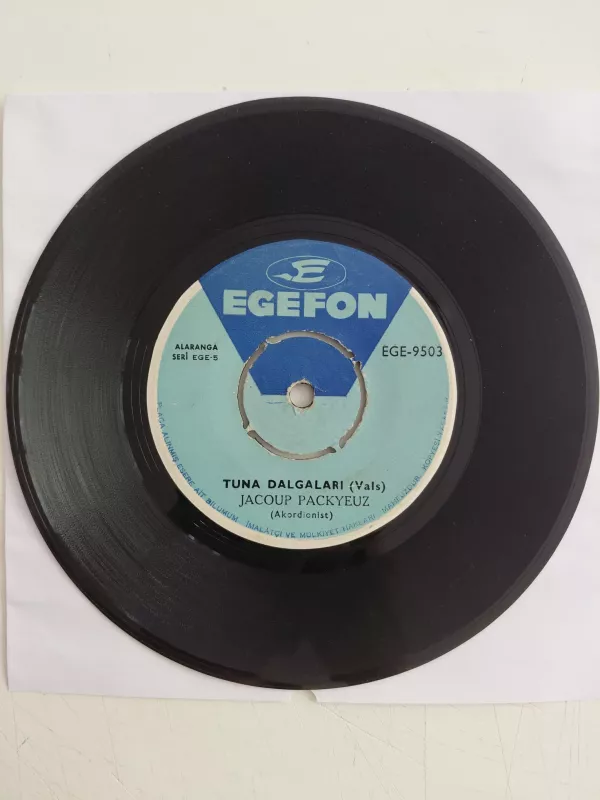 Jacoup Pacqyeuz – Tuna Dalgaları / Comparsita - 1968 Türkiye Basım 45’lik Plak-2.el