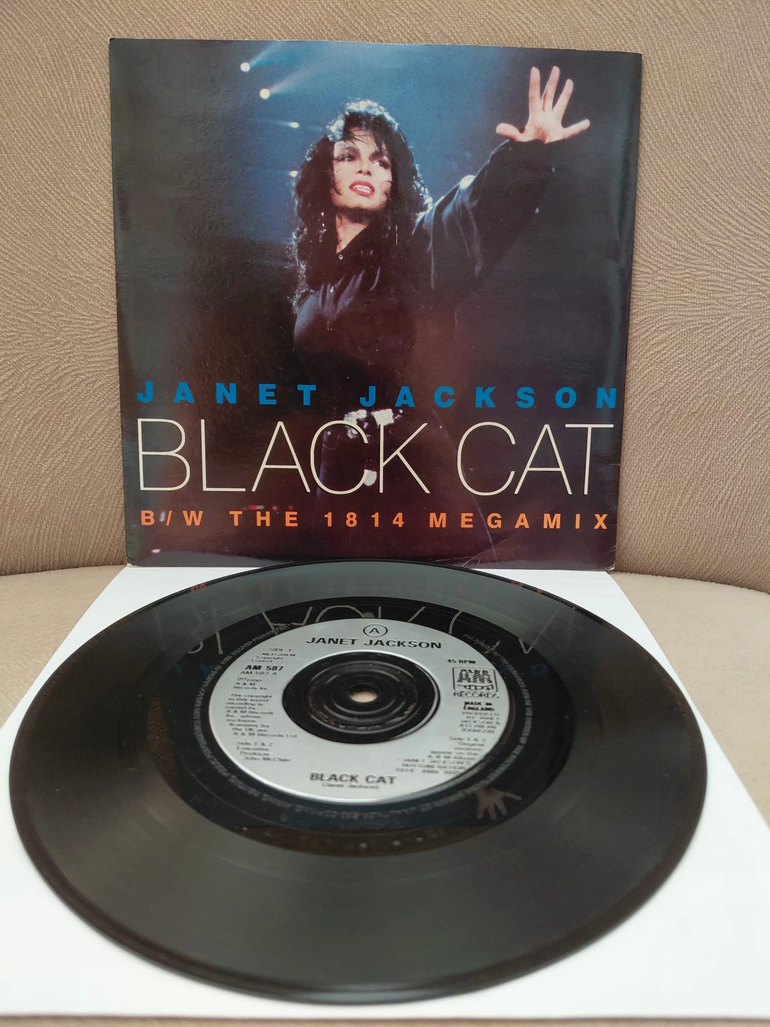 Janet Jackson  –  Black Cat - 1990  İngiltere Basım 45’lik  Plak