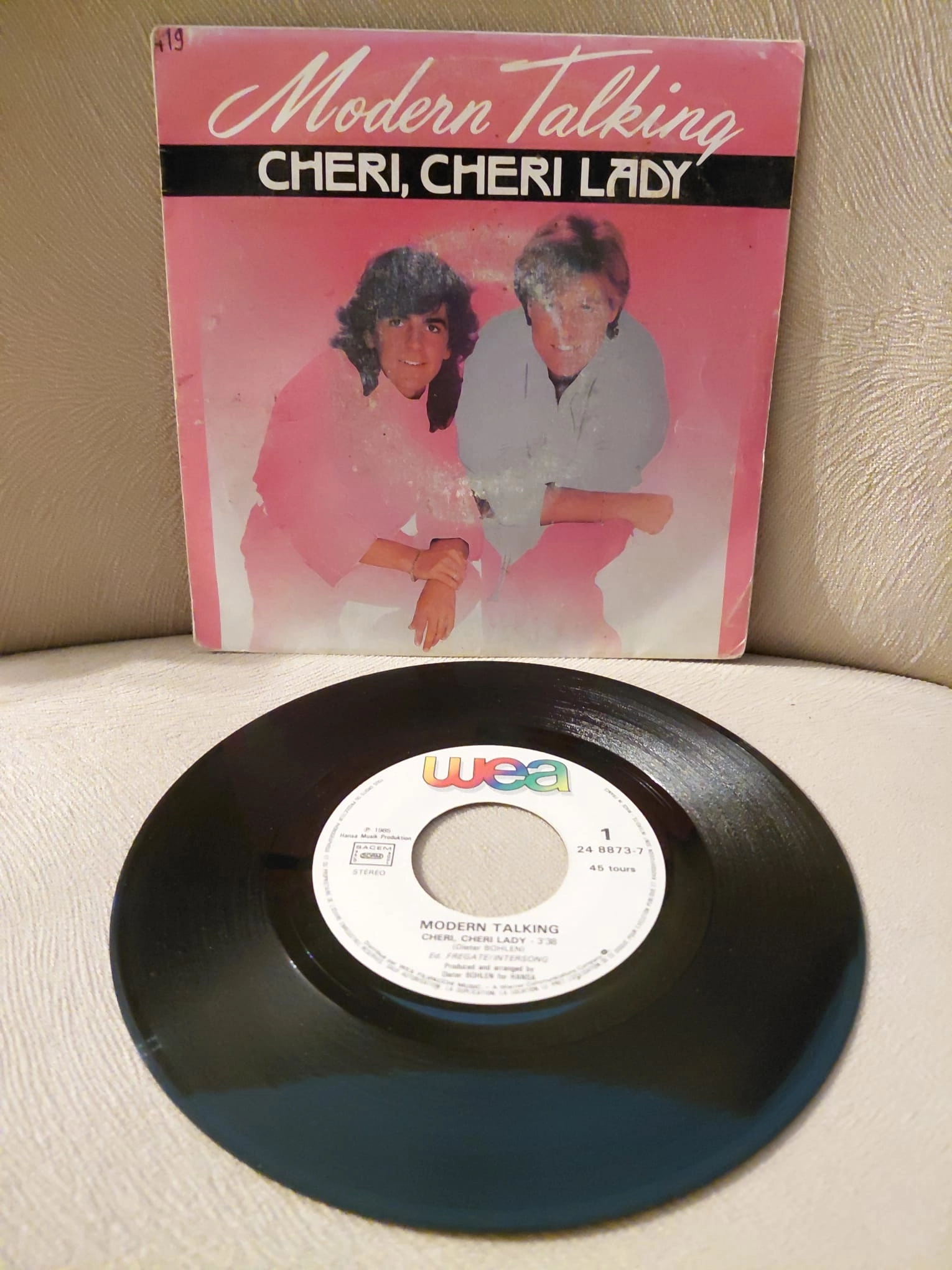 Modern Talking  –  Cheri, Cheri Lady -  1985  Fransa Basım 45lik Plak