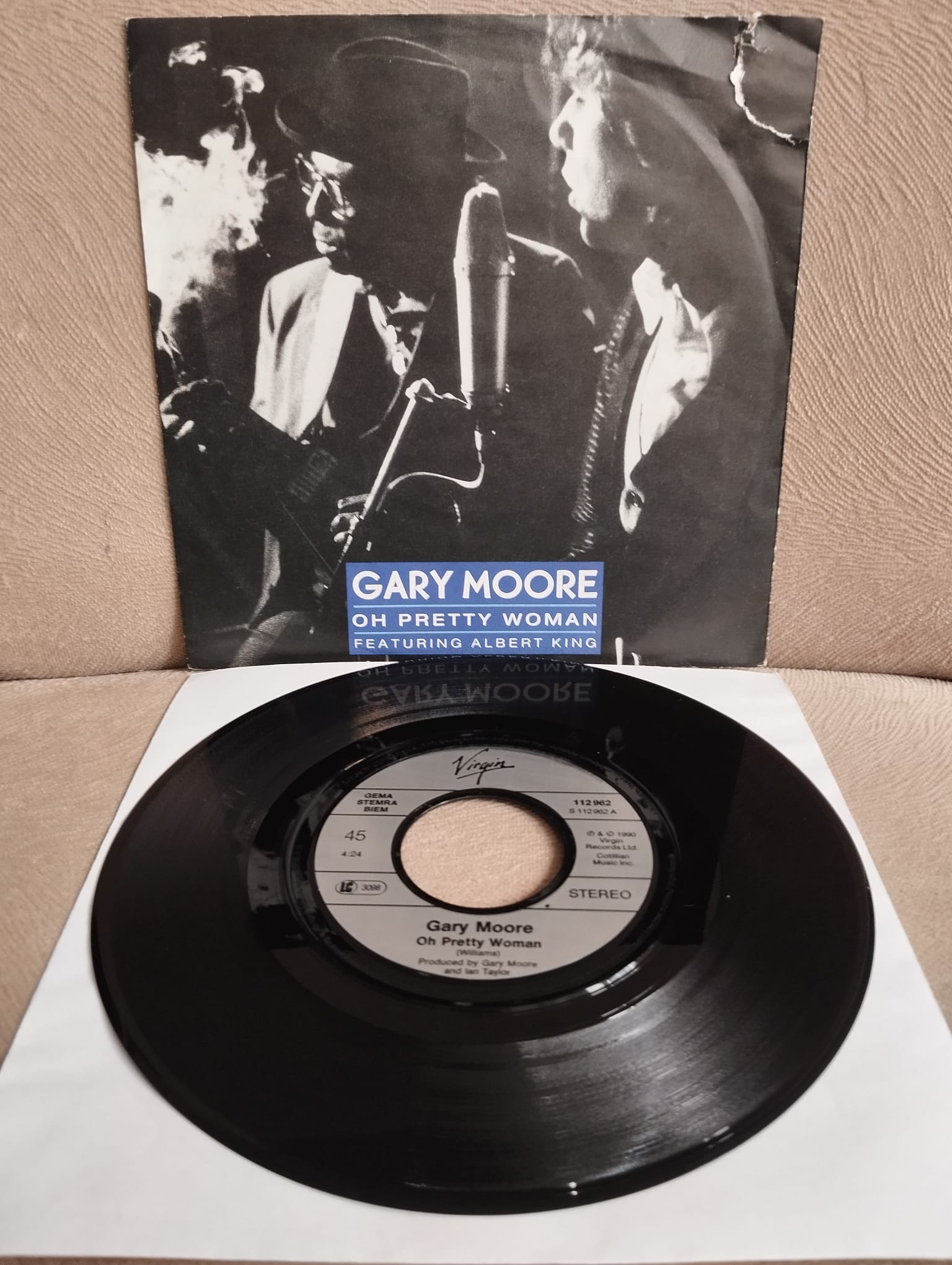 Gary Moore Featuring Albert King – Oh Pretty Woman -  1990  Almanya Basım 45 lik Plak