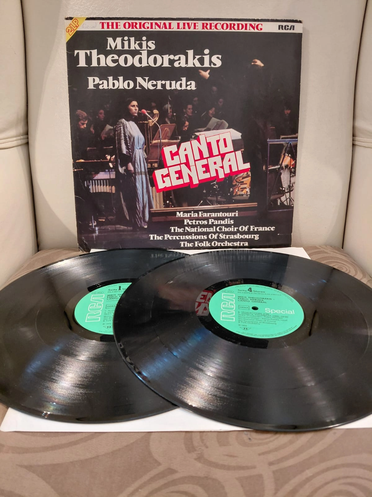 Mikis Theodorakis - Pablo Neruda – Canto General - 1976 Almanya Basım 2xLP Plak Albüm-2.EL