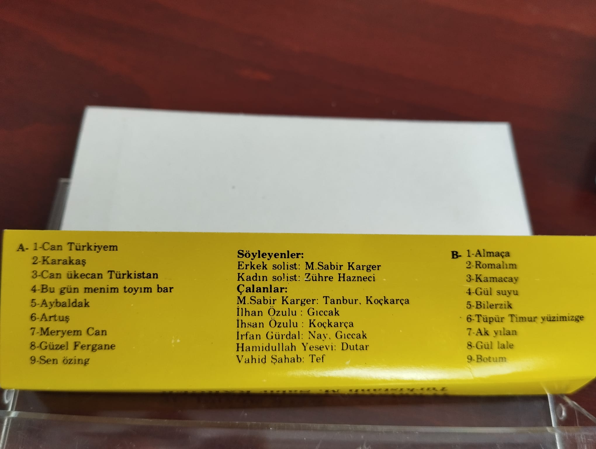 Türkistan Halk Müziği 2 / Sabir Karger  - Türkiye Basım  - 2. El Kaset